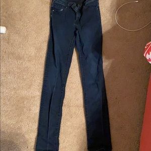 Skinny blue jeans